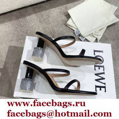 Loewe Nail polish sandals Black/Silver 2022 - Click Image to Close