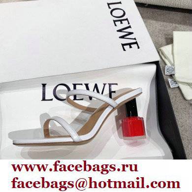Loewe Nail polish sandals White/Red 2022 - Click Image to Close