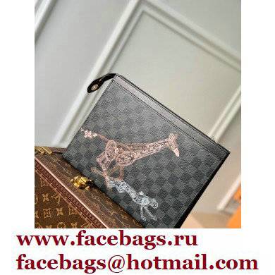 Louis Vuitton Damier Graphite canvas Pochette Voyage Mm Bag wild animals print N64605