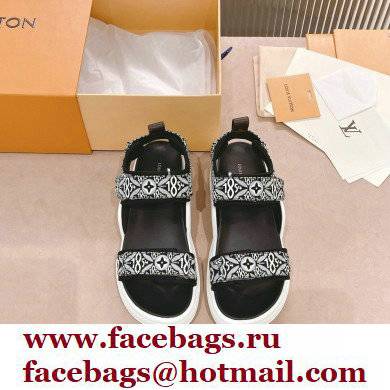Louis Vuitton LV Archlight Flat Sandals Since 1854 jacquard textile Gray 2022