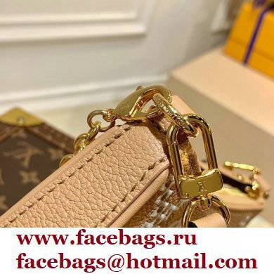 Louis Vuitton Monogram Empreinte Leather Easy Pouch On Strap Bag Embroidered Beige M81137