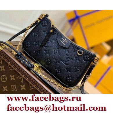 Louis Vuitton Monogram Empreinte Leather Easy Pouch On Strap Bag M80349 Black - Click Image to Close