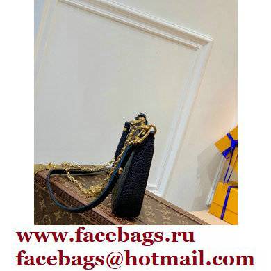 Louis Vuitton Monogram Empreinte Leather Easy Pouch On Strap Bag M80349 Black