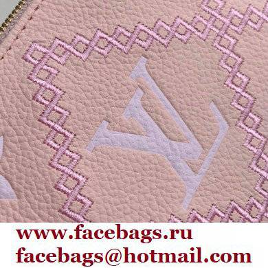 Louis Vuitton Monogram Empreinte Leather Mini Pochette Accessoires Bag Embroidered Pink M81140 - Click Image to Close