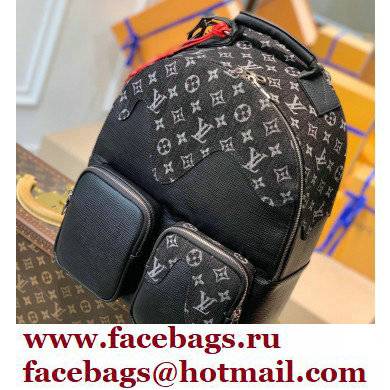 Louis Vuitton Monogram denim Backpack Multipocket Bag M45973 Black