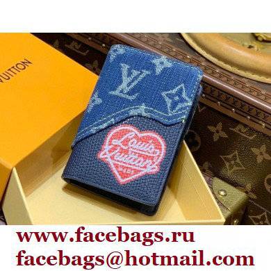 Louis Vuitton Monogram denim Pocket Organizer Wallet Blue