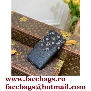 Louis Vuitton Monogram denim Zippy Wallet Vertical Black