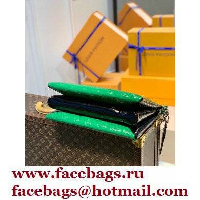 Louis Vuitton Monogram-embossed Lambskin Coussin MM Bag Patent Green