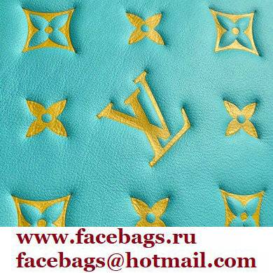 Louis Vuitton Monogram-embossed Lambskin Coussin PM Bag Mint/Yellow