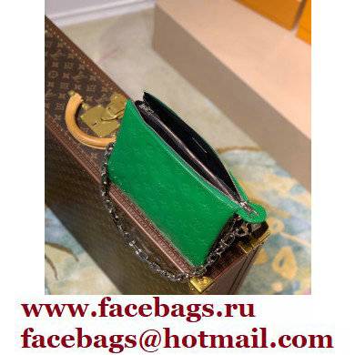 Louis Vuitton Monogram-embossed Lambskin Coussin PM Bag Patent Green
