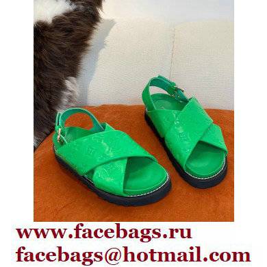 Louis Vuitton Paseo Flat Comfort Sandals Monogram-embossed Green 2022