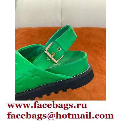 Louis Vuitton Paseo Flat Comfort Sandals Monogram-embossed Green 2022