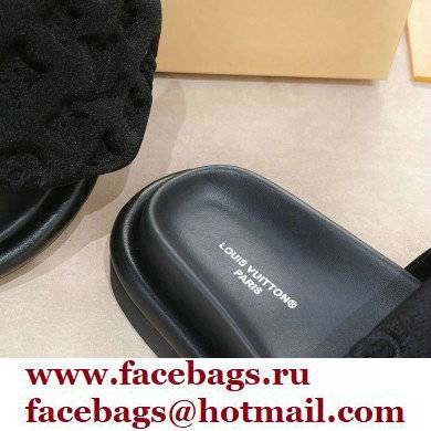 Louis Vuitton Pool Pillow Comfort Mules Monogram-embossed Technical Textile Black 2022