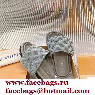 Louis Vuitton Pool Pillow Comfort Mules Monogram-embossed Technical Textile Gray 2022