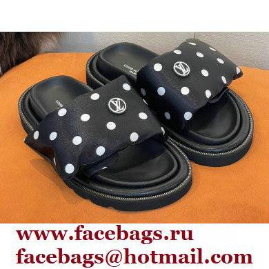 Louis Vuitton Pool Pillow Comfort Mules Satin Polka Dots Black 2022