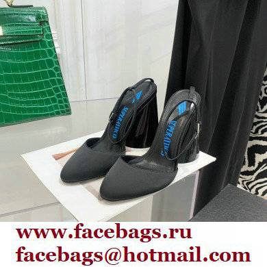 The Attico Heel 9.5cm Luz Slingbacks Satin Black 2022
