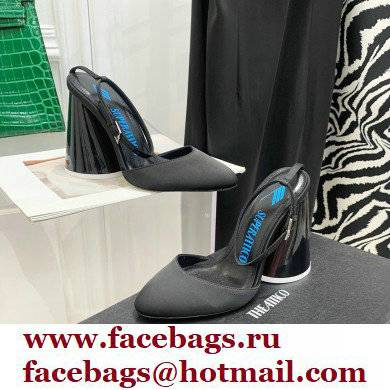 The Attico Heel 9.5cm Luz Slingbacks Satin Black 2022