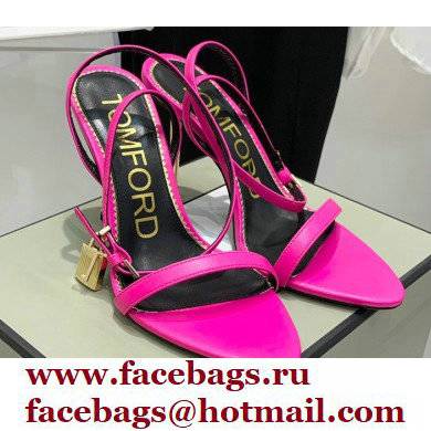 Tom Ford Heel 10.5cm Padlock Pointy Naked Sandals Leather Fuchsia 2022