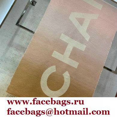chanel logo printed cashmere scarf beige 2022