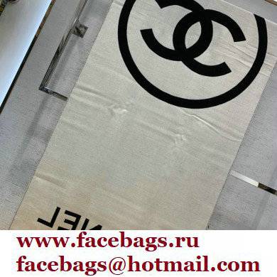 chanel logo printed cashmere scarf black 2022 - Click Image to Close