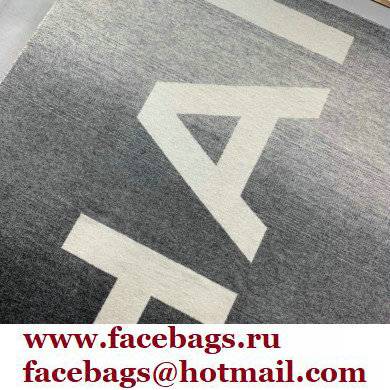 chanel logo printed cashmere scarf black/gray 2022 - Click Image to Close