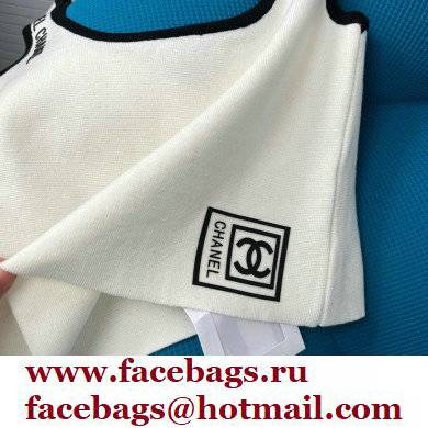 chanel logo printed white vest 2022