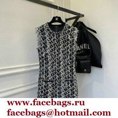 chanel tweed dress with fringe black 2022 - Click Image to Close