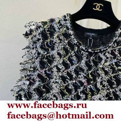 chanel tweed dress with fringe black 2022 - Click Image to Close