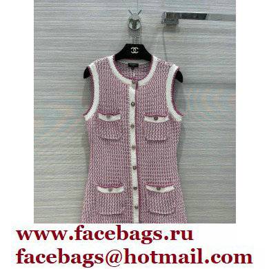 chanel tweed sleeveless dress pink 2022 - Click Image to Close