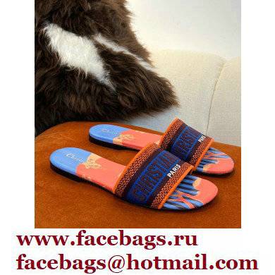 dior Blue Multicolor D-Flower Pop Cotton Embroidery Dway Slide 2022 dior Blue Multicolor D-Flower Pop Cotton Embroidery Dway Slide 2022