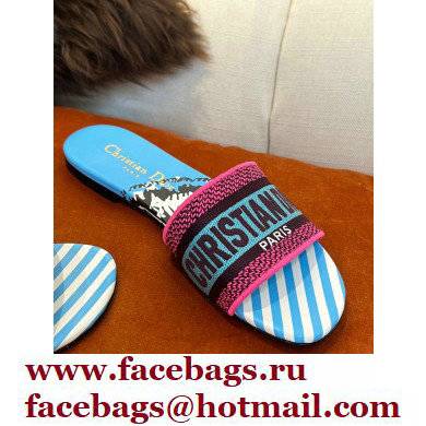 dior Blue Multicolor D-Jungle Pop Embroidered Cotton Dway Slide 2022 dior Blue Multicolor D-Jungle Pop Embroidered Cotton Dway Slide 2022