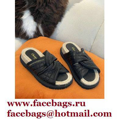 dior black Cannage Lambskin Dtwist Slide 2022