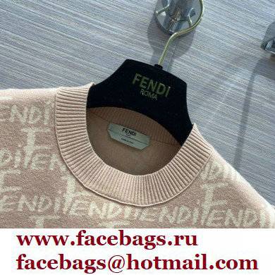 fendi logo printed knitted T-shirt pink 2022