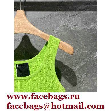fendi logo printed knitted vest green 2022