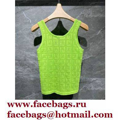 fendi logo printed knitted vest green 2022 - Click Image to Close