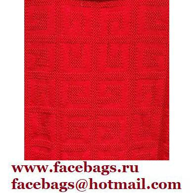 fendi logo printed knitted vest red 2022