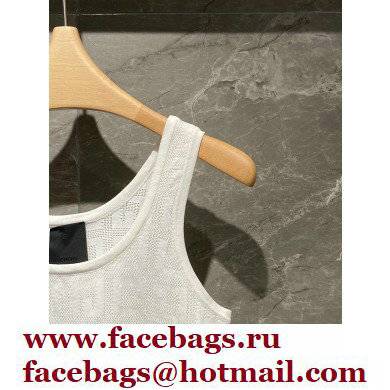 fendi logo printed knitted vest white 2022 - Click Image to Close
