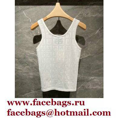 fendi logo printed knitted vest white 2022 - Click Image to Close