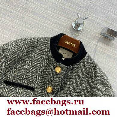 gucci Check tweed jacket with Double G buttons 2022 - Click Image to Close