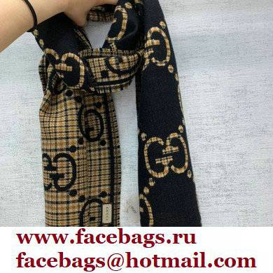 gucci GG wool scarf black 2022 - Click Image to Close