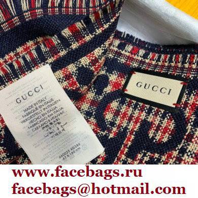 gucci GG wool scarf blue 2022 - Click Image to Close
