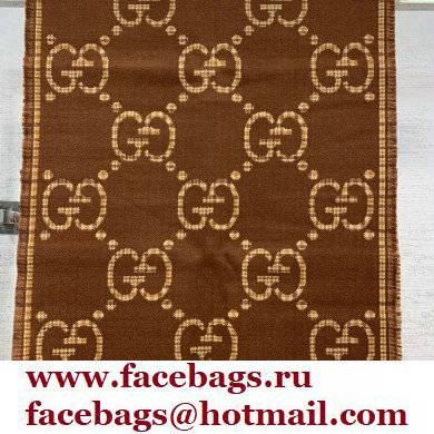 gucci GG wool scarf brown 2022