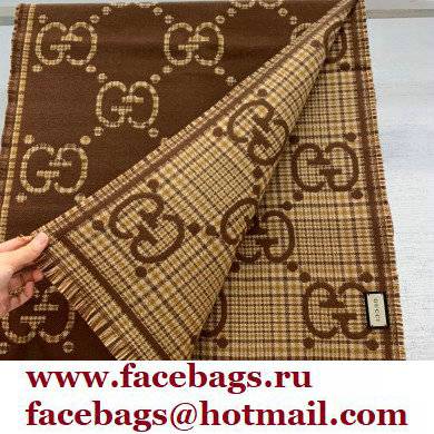 gucci GG wool scarf brown 2022 - Click Image to Close