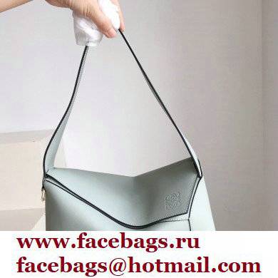 loewe Puzzle Hobo bag in nappa calfskin Linen Blue - Click Image to Close