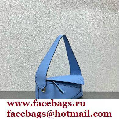 loewe Puzzle Hobo bag in nappa calfskin celestine blue