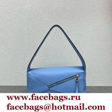 loewe Puzzle Hobo bag in nappa calfskin celestine blue - Click Image to Close