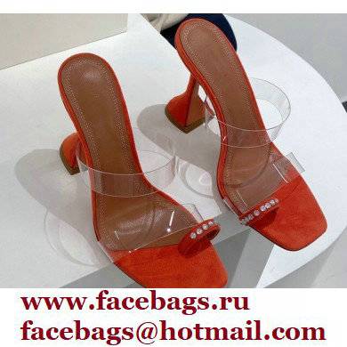 Amina Muaddi Heel 9.5cm Crystals Sami Sandals PVC 02 2022 - Click Image to Close