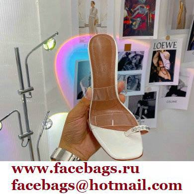 Amina Muaddi Heel 9.5cm Crystals Sami Sandals PVC 06 2022