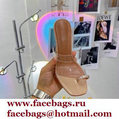 Amina Muaddi Heel 9.5cm Crystals Sami Sandals PVC 07 2022 - Click Image to Close