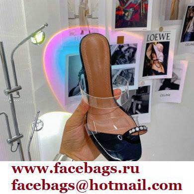 Amina Muaddi Heel 9.5cm Crystals Sami Sandals PVC 09 2022 - Click Image to Close